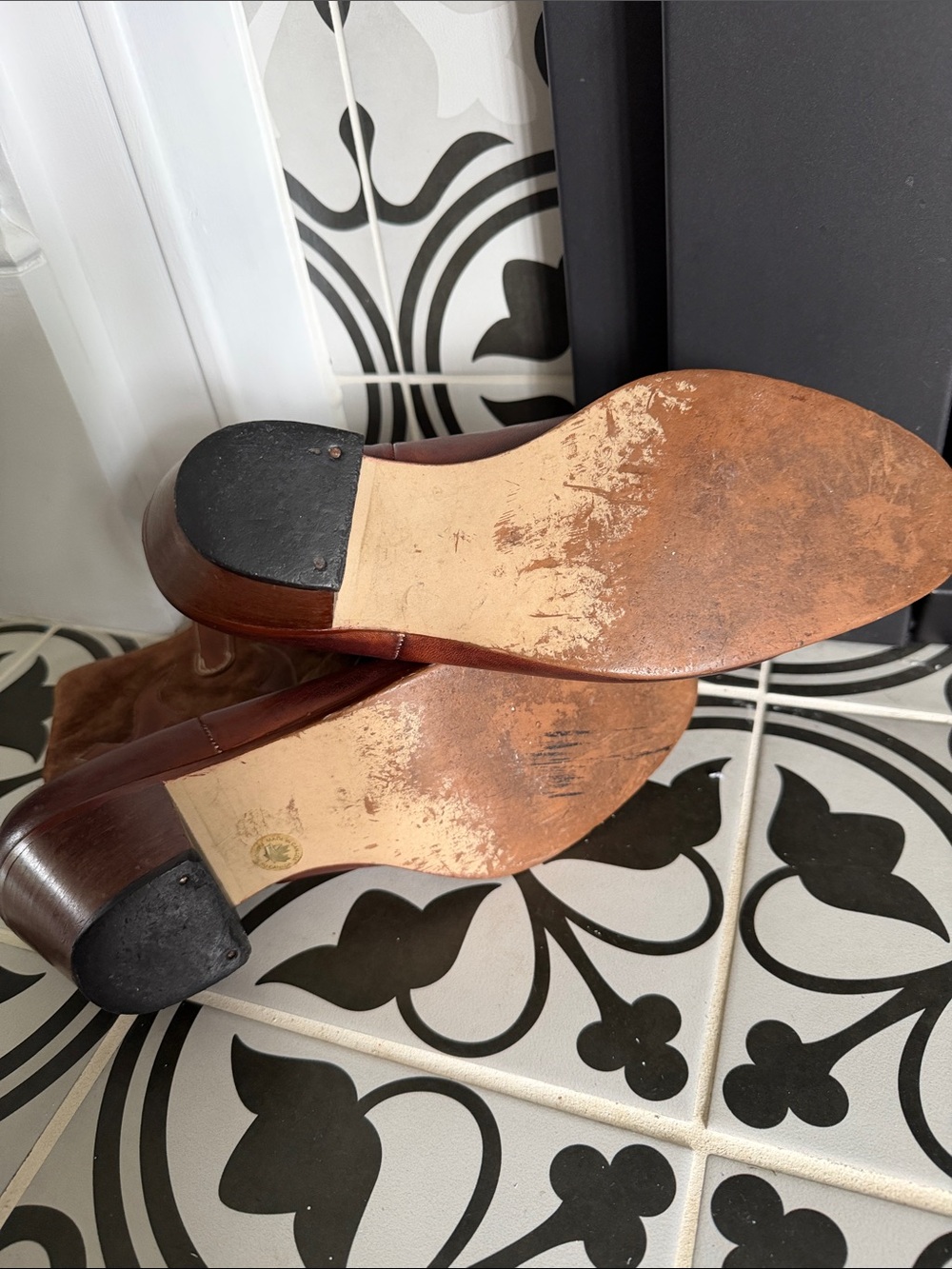Brown Leather & Suede Western Ankle Boots MADE IN CANADA - Picture 4 of 7